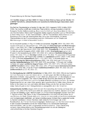 screenshot of a press release with logo of Berliner Register, the text is not in readable font size