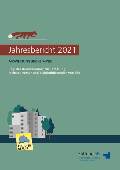 Das Bild zeigt das Titelbild der Broschüre Jahresbericht 2021 Auswertung und Chronik des Register Reinickendorf