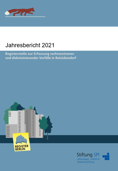 Das Bild zeigt das Cover des Jahresbericht 2021 des Register Reinickendorf