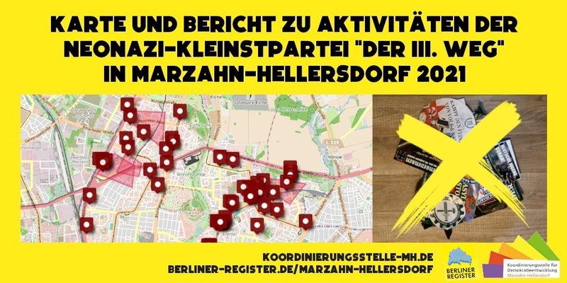 Grafik mit Aktivitäten der Kleinstpartei Der Dritte Weg in Marzhn-Hellersdorf im Jahr 2021
